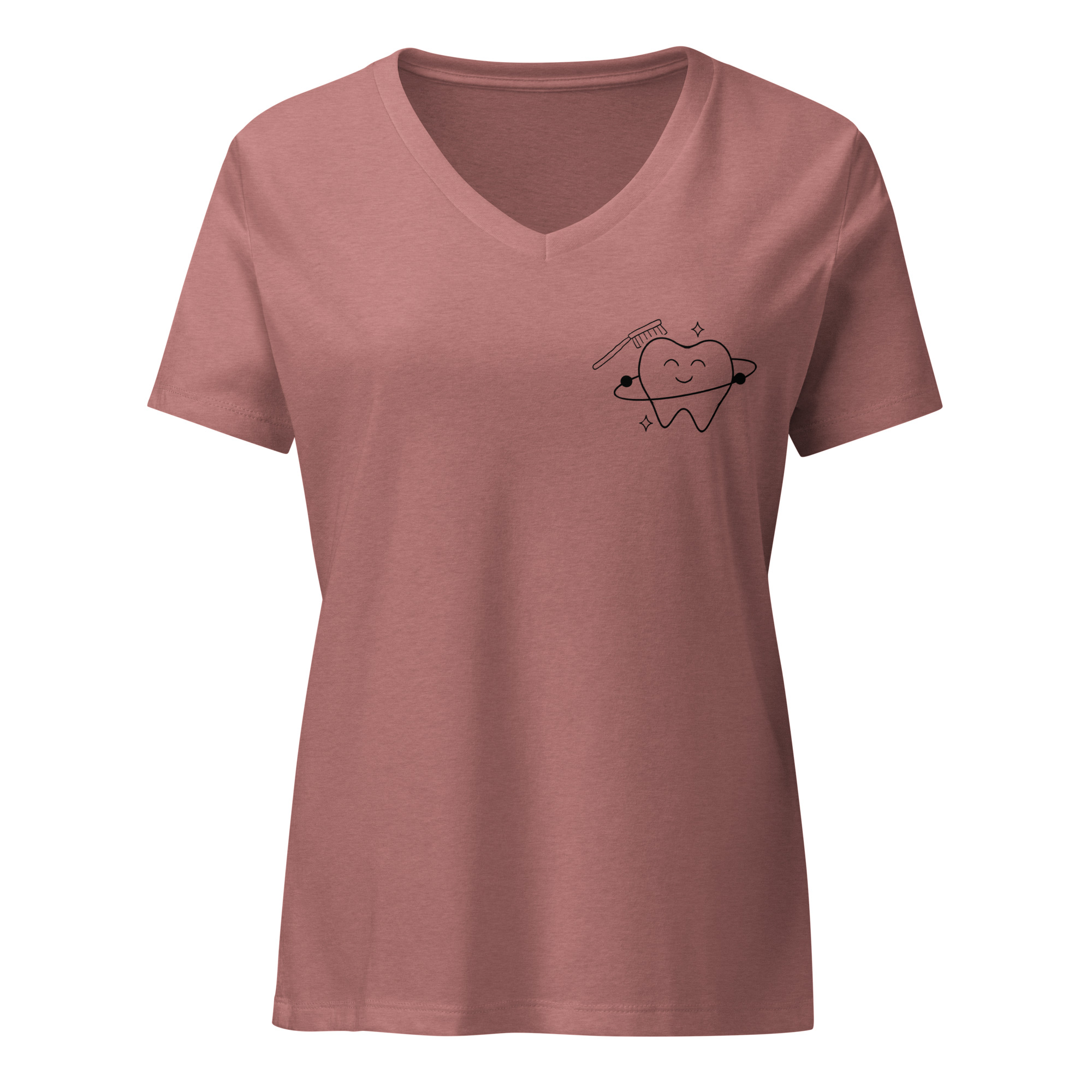 KUWH heather mauve relaxed V-neck